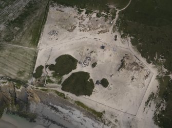 Oblique aerial view of the Links of Noltland excavation area, looking SE.