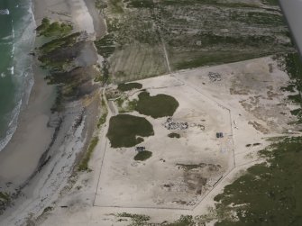 Oblique aerial view of the Links of Noltland excavation area, looking ENE.