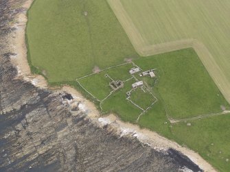 Oblique aerial view centred on Breckness, looking NW.