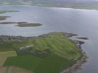 General oblique aerial view of the Point of Ness, looking E.