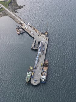 Oblique aerial view of the pier at Hatson, looking NW.