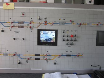 Interior. Signal Box. Alloa Line modern signalling system.