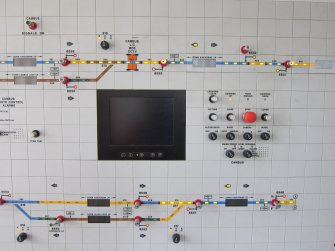 Interior. Signal Box. Alloa Line modern signalling system.