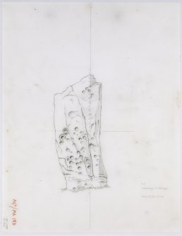 Survey drawing; Nether Largie standing stones, stone F, SW face.