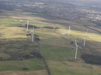 Oblique aerial view of Little Raith windfarm, looking to the NW.