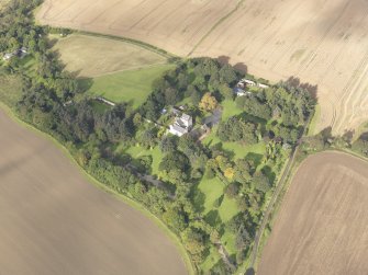 General oblique aerial view of Balmuto Tower estate, looking to the NW.