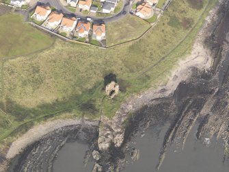Oblique aerial view of Seafield Tower, looking to the NW.