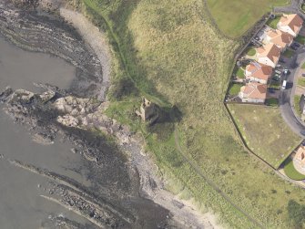 Oblique aerial view of Seafield Tower, looking to the SW.