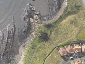 Oblique aerial view of Seafield Tower, looking to the S.
