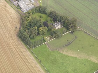 Oblique aerial view of Elphinstone Tower, looking to the N.