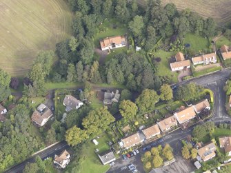 Oblique aerial view of Winton House South Lodge, looking to the NNE.