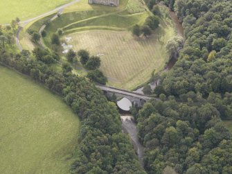 Oblique aerial view of Montague Bridge, looking to the SSE.