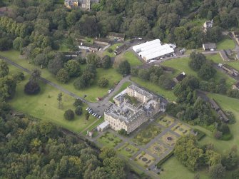 Oblique aerial view of Newbattle Abbey House, looking to the WNW.