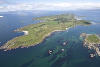 General oblique aerial view of the Isle of Gigha and Sound of Gigha, looking N.