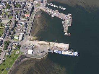 Oblique aerial view of Campbeltown Harbour, looking NNW.