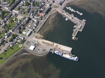 Oblique aerial view of Campbeltown Harbour, looking NW.