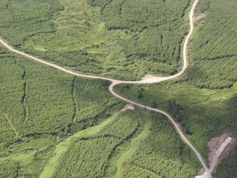 General oblique aerial view of Kerran Hill Forest plantation, looking NW.