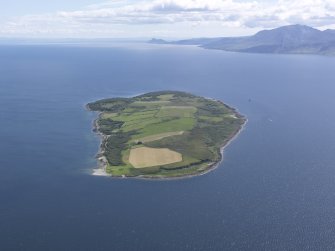 General oblique aerial view of Inchmarnock Island, looking S.