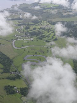 General oblique aerial view of Endrick Water and Loch Buchanan Castle Golf Course, looking NW.
