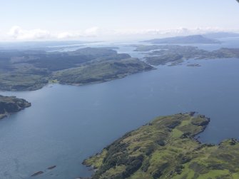 General oblique aerial view of Seil Island with Scarba beyond, looking S.