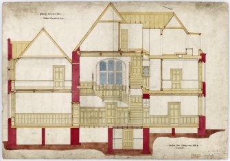 Section through dining room, hall and corridor
Title: Kyllachy  Inverness-shire.  William Macintosh Esq