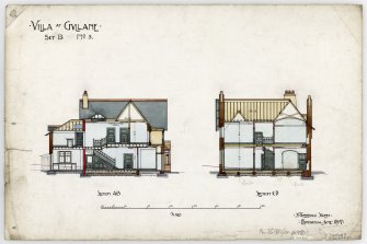 Sections AB and CD. 
Titled:  'Villa At Gullane Set B. No 5'.
