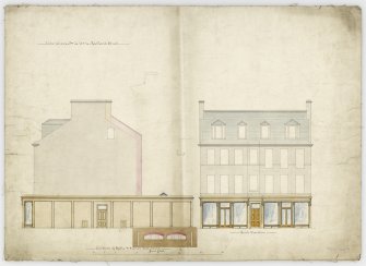 Elevations and section through ovens.
Title: Alterations.  22, 23, 24 West Maitland Street.
