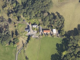 Oblique aerial view of Colliechat Castle, taken from the S.