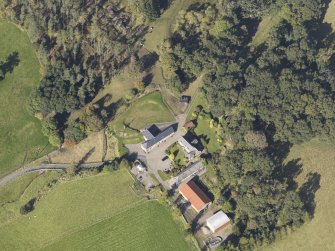 Oblique aerial view of Colliechat Castle, taken from the SE.