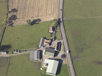 Oblique aerial view of Bordie Farm Tower, taken from the E.