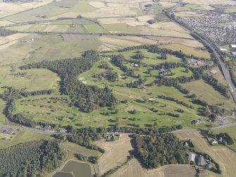 Oblique aerial view of Glenbervie Golf Course, taken from the W.