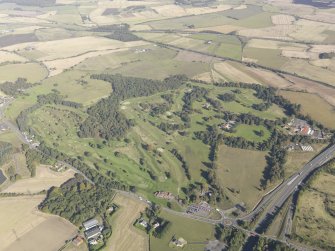 Oblique aerial view of Glenbervie Golf Course, taken from the SW.