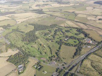 Oblique aerial view of Glenbervie Golf Course, taken from the S.