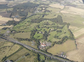 Oblique aerial view of Glenbervie Golf Course, taken from the SE.