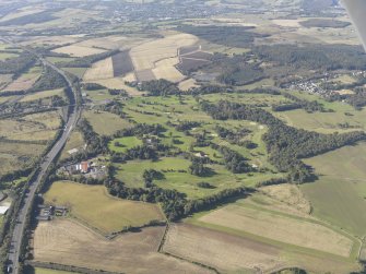 Oblique aerial view of Glenbervie Golf Course, taken from the NE.