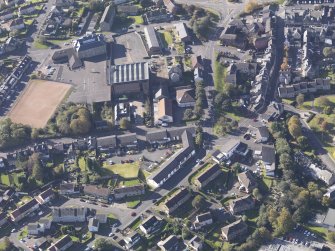 Oblique aerial view of St Patrick's Roman Catholic Church Kilsyth, taken from the NE.