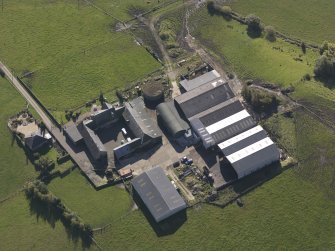 Oblique aerial view of the site of Badenheath Tower, taken from the N.