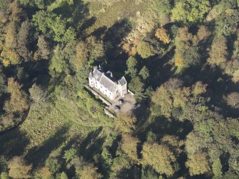 Oblique aerial view of Bedlay Castle, taken from the SE.