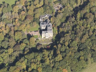 Oblique aerial view of Dalzell House, taken from the S.