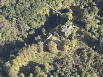 Oblique aerial view of Cadzow Castle, taken from the WSW.