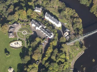 Oblique aerial view of David Livingstone Museum, taken from the S.