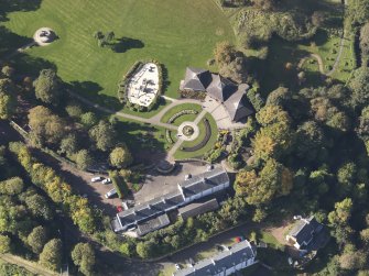 Oblique aerial view of David Livingstone Museum, taken from the E.