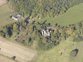 Oblique aerial view of Cambusnethan House, taken from the SE.