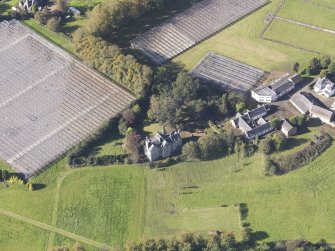 Oblique aerial view of Garrion Tower, taken from the E.