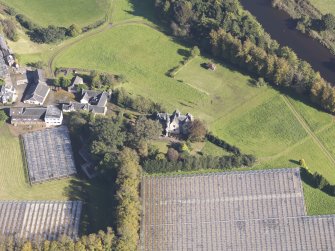 Oblique aerial view of Garrion Tower, taken from the SW.