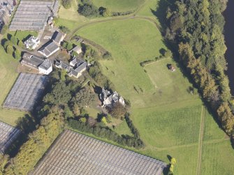 Oblique aerial view of Garrion Tower, taken from the SSW.