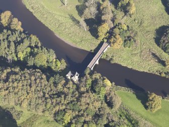 Oblique aerial view of Maudslie Bridge, taken from the SSW.