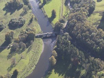 Oblique aerial view of Maudslie Bridge, taken from the NNW.