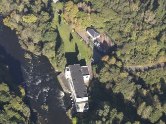 Oblique aerial view of Bonnington Hydro-Electric Power Station, taken from the S.