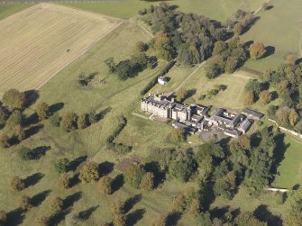 Oblique aerial view of Carstairs House, taken from the S.